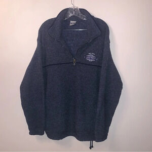 Vintage Cityscape Banff Fuzzy 1/2 Zip Pullover Sweater L